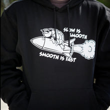 Load image into Gallery viewer, Slow is Smooth Rocket Yammie Noob Black Hoodie