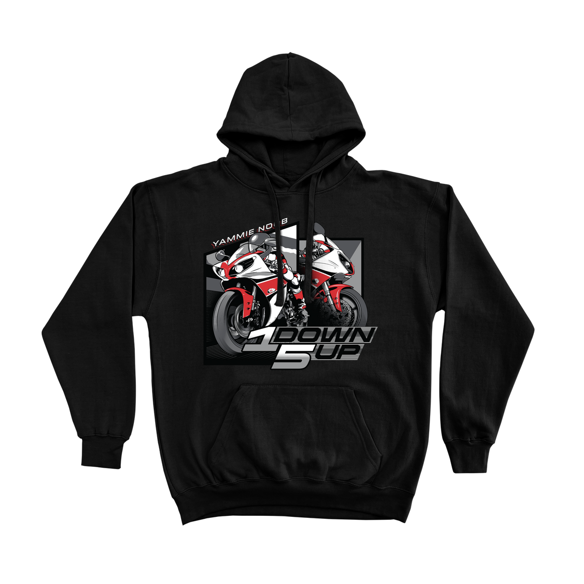 1 Down 5 Up, Yammie Noob Black Hoodie Yammie Noob YN MOTO