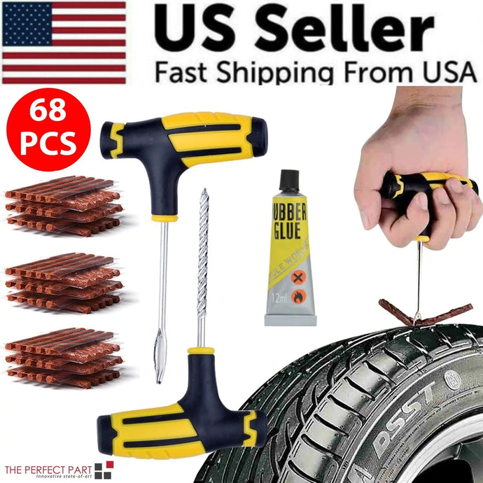 68pc Tire Repair Kit DIY Flat Tire Repair