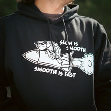 Load image into Gallery viewer, Slow is Smooth Rocket Yammie Noob Black Hoodie