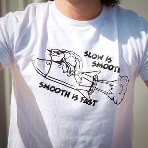 Slow is Smooth Rocket Yammie Noob White Tee