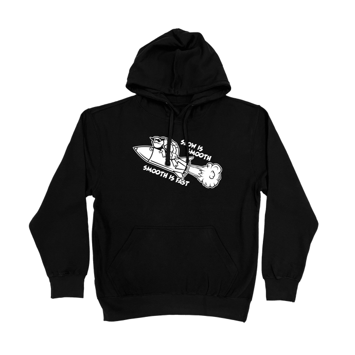 Slow is Smooth Rocket Yammie Noob Black Hoodie