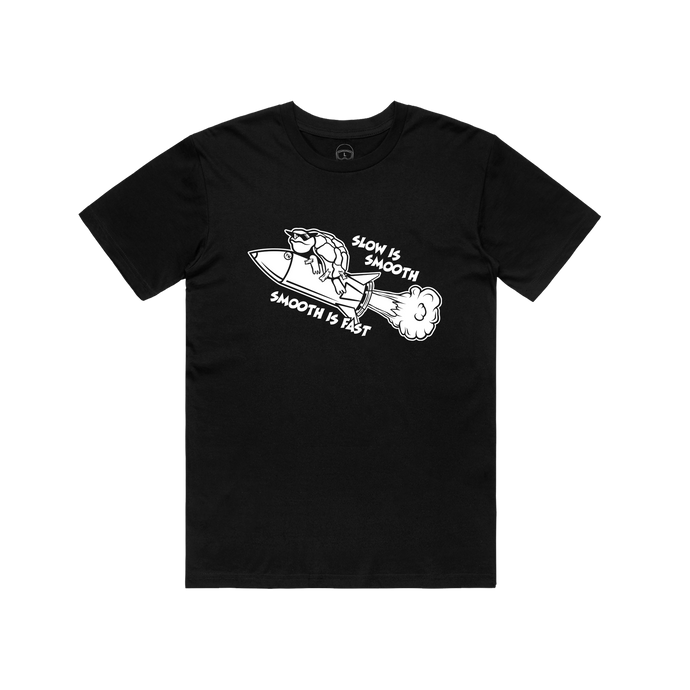 Slow is Smooth Rocket Yammie Noob Black Tee