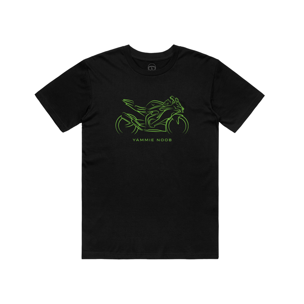 ZX4RR Green Yammie Noob Black Tee – YN MOTO ZX4RR Green Yammie Noob Black Tee – YN MOTO