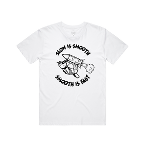 Slow is Smooth Yammie Noob White Tee