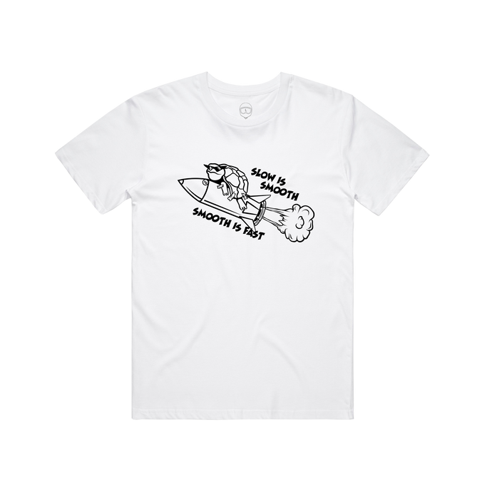 Slow is Smooth Rocket Yammie Noob White Tee