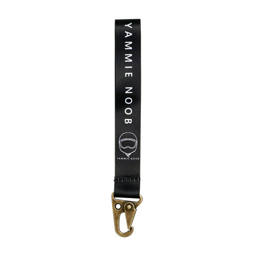 YAMMIE NOOB, 6 inch wrist lanyard with antique brass hook