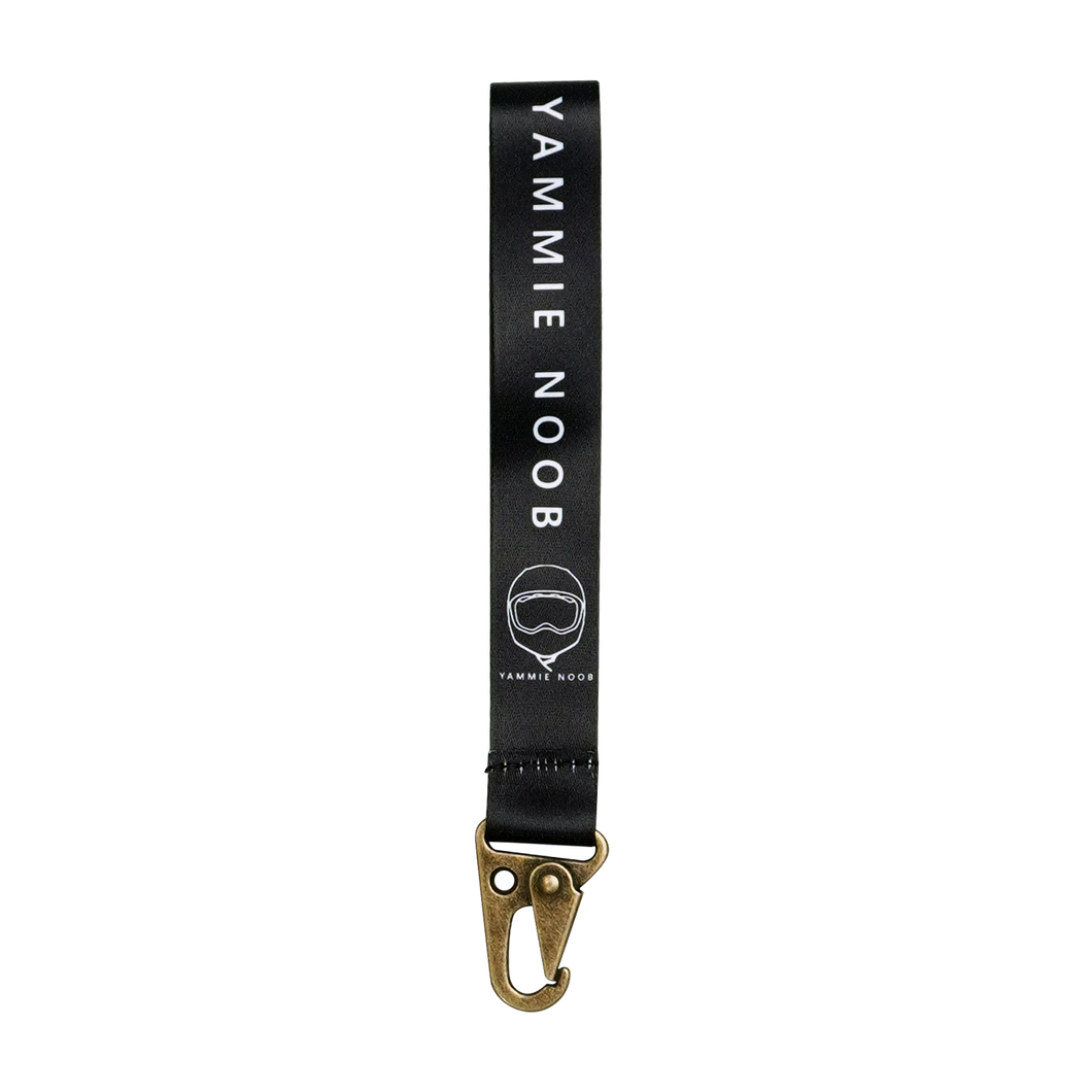 YAMMIE NOOB, 6 inch wrist lanyard with antique brass hook