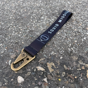 SQUID MISSILE, 6 inch wrist lanyard with antique brass hook