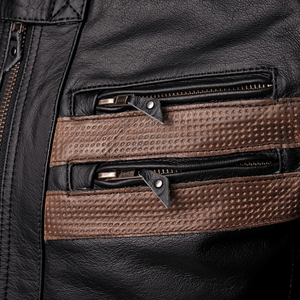 4SR Cool EVO Motorcycle Jacket (Brown) Zipper