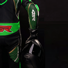 Load image into Gallery viewer, 4SR Monster Green AR Motorcycle Racing Suit Arm View