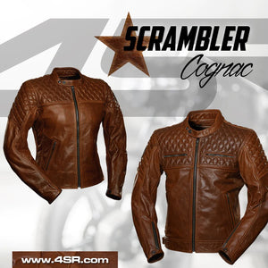 4SR Scrambler Cognac Motorcycle Jacket
