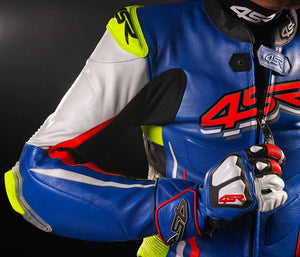 4SR Stingray Race Spec Racing Gloves (Blue) With Suit 