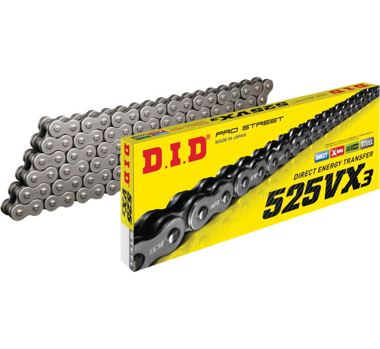 D.I.D. 525 VX3 Pro-Street X-Ring Chain (Natural)
