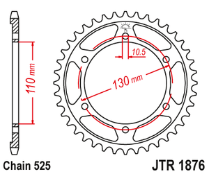 JT Sprockets - Rear Sprocket 45T (JTR1876.45)
