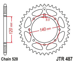 JT Sprockets - Rear Sprocket 43T (JTR487.43)