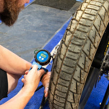 Load image into Gallery viewer, Motion Pro Digital Tire Pressure Gauge Hooked up to tire