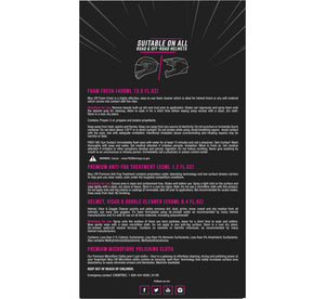Muc-Off Helmet Care Kit Back of the Rretail Package