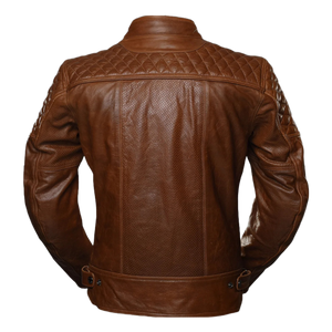 4SR Scrambler Cognac Motorcycle Jacket Back View