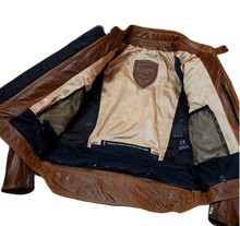 Load image into Gallery viewer, 4SR Scrambler Cognac Motorcycle Jacket Inside view