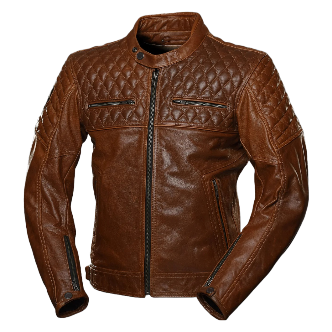 4SR Scrambler Cognac Motorcycle Jacket