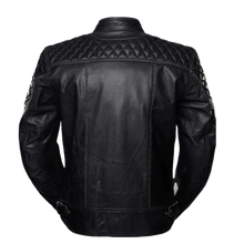 Load image into Gallery viewer, 4SR Scrambler Petroleum Motorcycle Jacket Back View