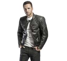 Load image into Gallery viewer, 4SR Scrambler Petroleum Motorcycle Jacket Being Worn