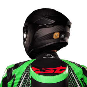4SR Monster Green AR Motorcycle Racing Suit Upper Back View