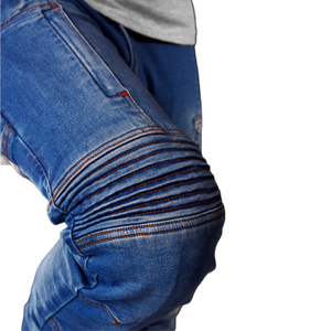 4SR Club Sport Motorcycle Jeans (Blue) Knee View