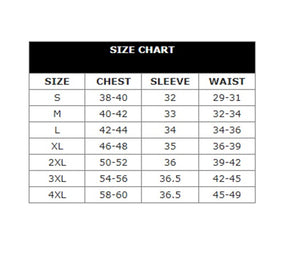 Speed and Strength - Rust and Redemption 2.0 Textile Jacket Size Chart