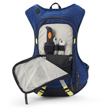 Load image into Gallery viewer, USWE Raw 12 Backpack with 3L Hydration Bladder (Blue) Open with tools