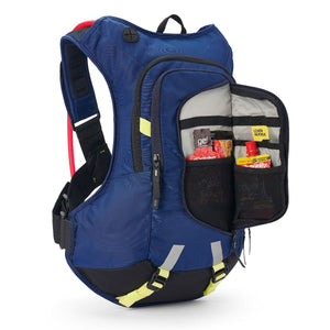 USWE Raw 12 Backpack with 3L Hydration Bladder (Blue) Open 