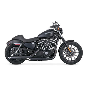 Vance & Hines 3 Round Twin Slash Slip-On Mufflers for Harley Sportster (2014-2022) Black Finish