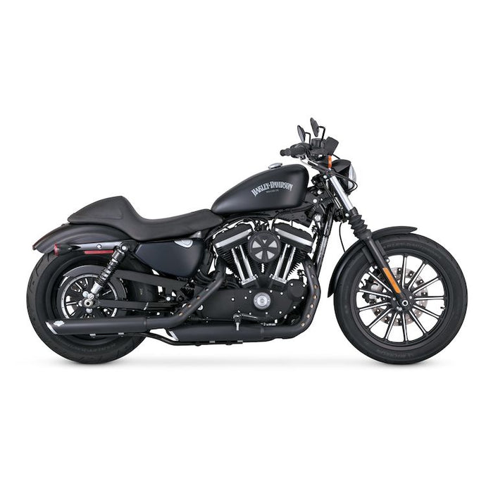 Vance & Hines 3 Round Twin Slash Slip-On Mufflers for Harley Sportster (2014-2022) Black Finish