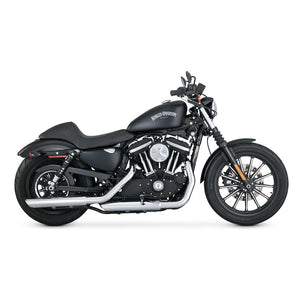 Vance & Hines 3 Round Twin Slash Slip-On Mufflers for Harley Sportster (2014-2022) Chrome Finish