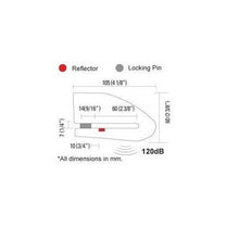 Load image into Gallery viewer, Xena XX15 Stainless Steel Disc-Lock with Alarm Dimensions Diagram