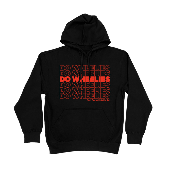 DO WHEELIES, Yammie Noob Black Hoodie