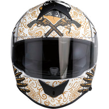 Load image into Gallery viewer, Z1R Warrant Helmet (White/Gold) Front View