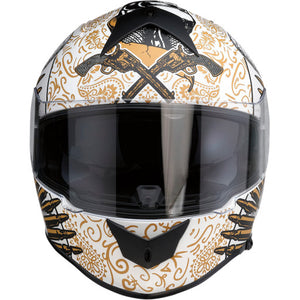 Z1R Warrant Helmet (White/Gold) Front View